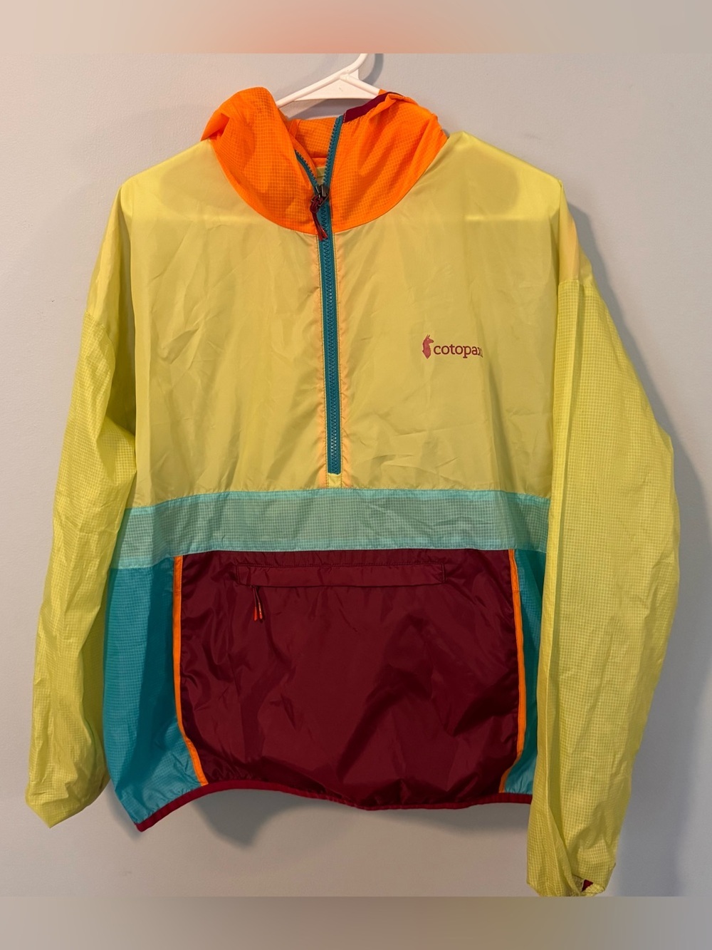 Cotopaxi Teca Half Zip Windbreaker Jacket Womens XL Colorblock Packable Hooded